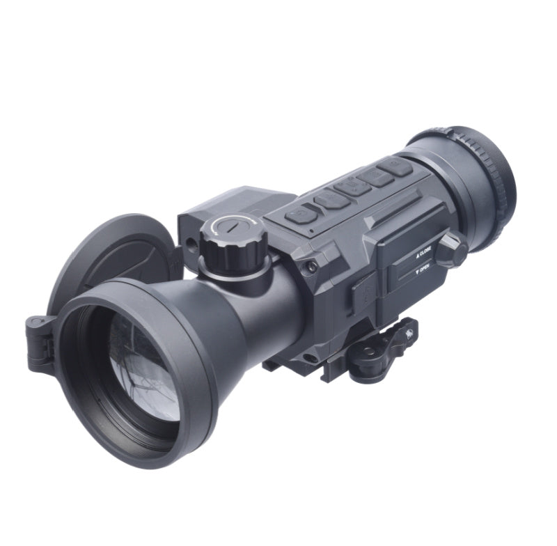 AGM Secutor LRF-C thermal clip-on system, front view showcasing its compact design and precision laser rangefinder