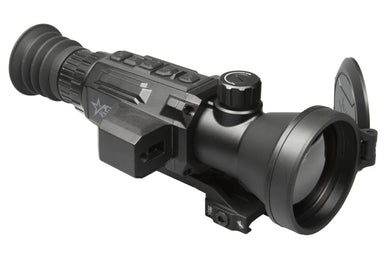 Side view of the AGM Secutor LRF Thermal Riflescope highlighting the integrated 1000m laser rangefinder and tactical features