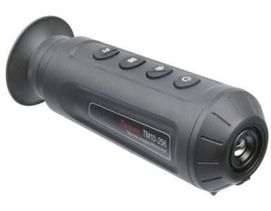 Hunter utilizing the AGM Taipan TM10-256 thermal monocular for game detection and blood tracking during nighttime expeditions