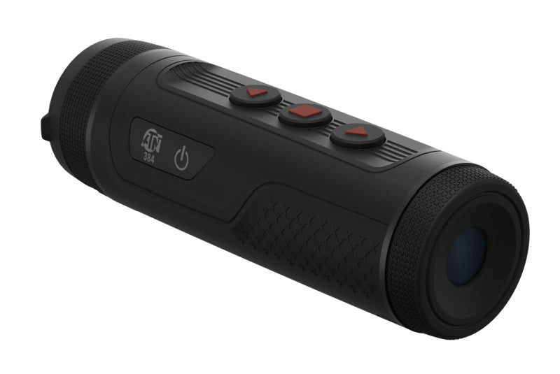 ATN BlazeTrek thermal monocular with multiple color modes, including White Hot, Black Hot, Iron Red, Alarm, Sepia, and Green Hot