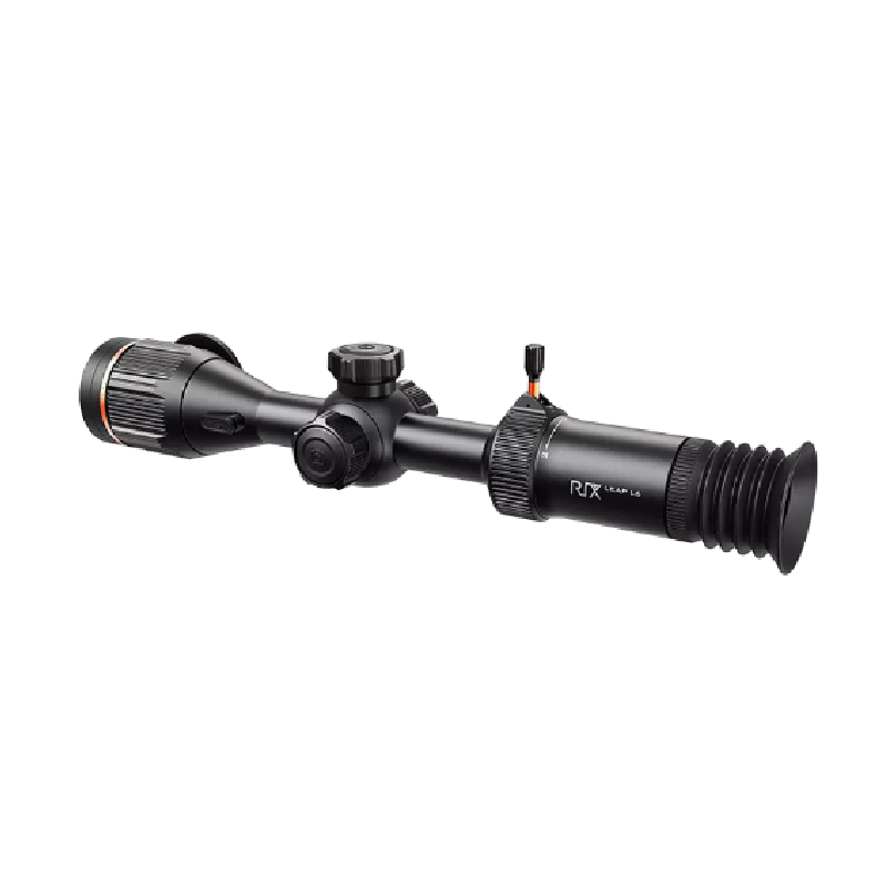 The RIX LEAP L3 384 Thermal Rifle Scope in use during nighttime hunting, demonstrating its advanced thermal imaging technology and clear visibility in adverse conditions